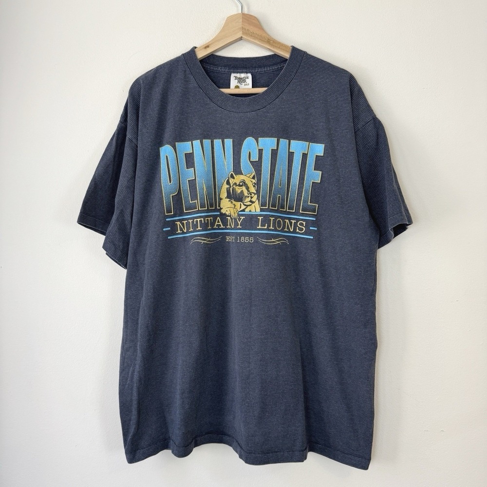 Vintage 90's Penn State Nittany Lions NCAA Single Stitch Grey Tee Shirt - XL